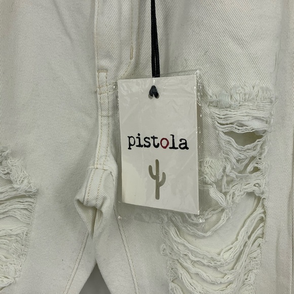 Pistola Jeans 24 Stretch White Destroyed boho - Picture 3 of 8